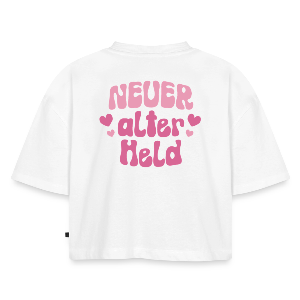 Neuer alter Held - Oversized Cropped T-Shirt - white