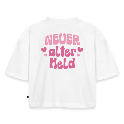 Neuer alter Held - Oversized Cropped T-Shirt - white