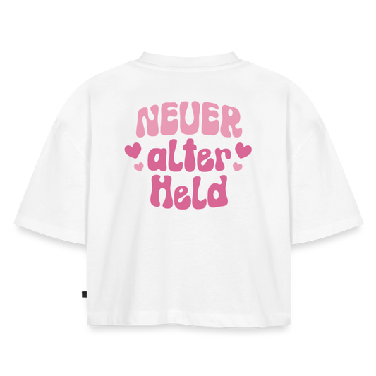 Neuer alter Held - Oversized Cropped T-Shirt - white
