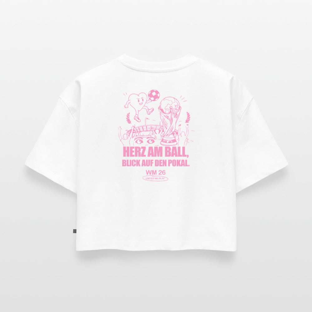 herz am Ball - Oversized Cropped T-Shirt - white