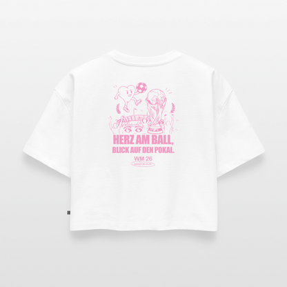 herz am Ball - Oversized Cropped T-Shirt - white