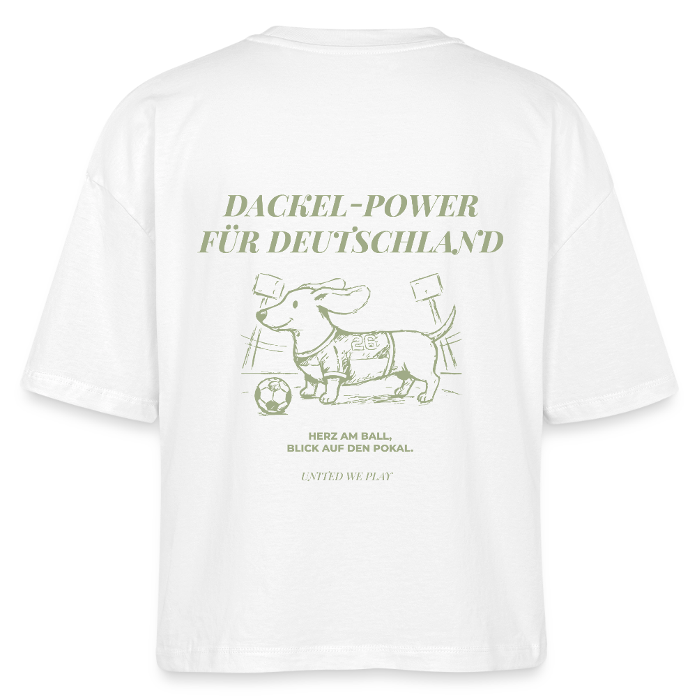 Dackel power -  Boxy T-Shirt - white