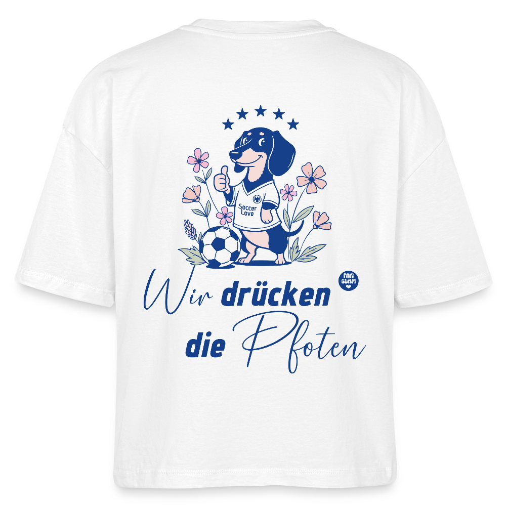 Wir drücken die Pfoten - Boxy T-Shirt - white