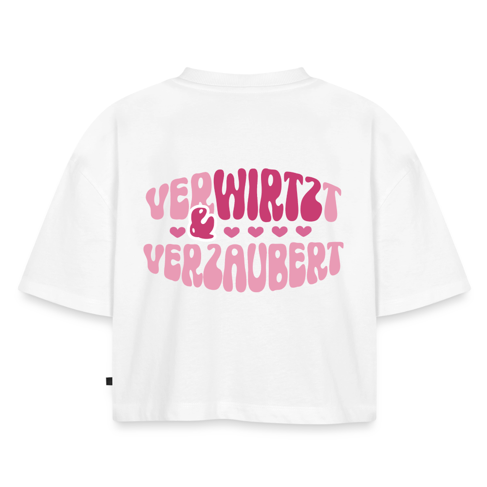Verwirtzt & verzaubert - Oversized Cropped T-Shirt - white
