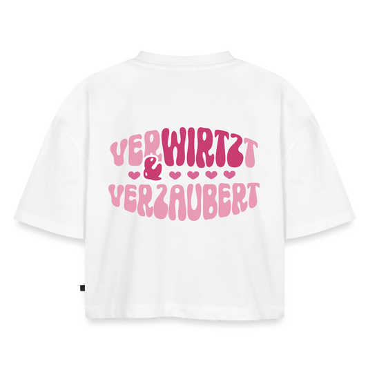 Verwirtzt & verzaubert - Oversized Cropped T-Shirt - white
