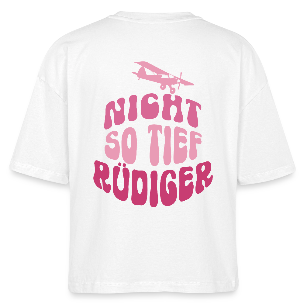 Nicht so tief - Boxy T-Shirt - white