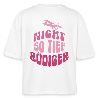 Nicht so tief - Boxy T-Shirt - white