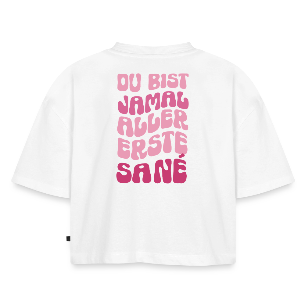 Aller erste Sané - Oversized Cropped T-Shirt - white