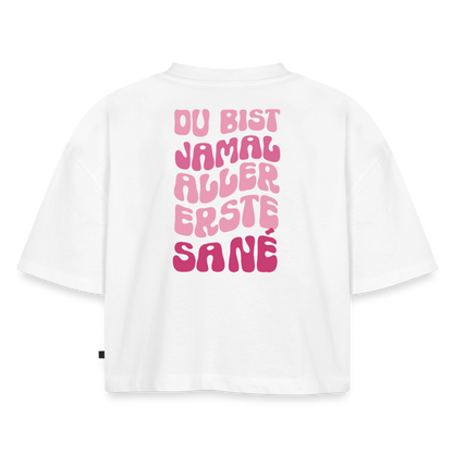 Aller erste Sané - Oversized Cropped T-Shirt - white
