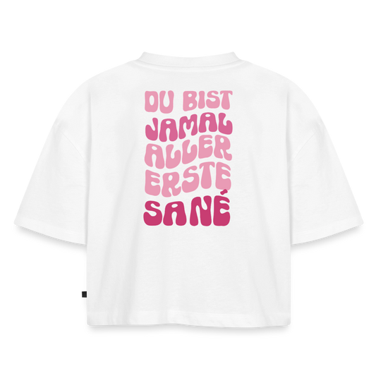 Aller erste Sané - Oversized Cropped T-Shirt - white