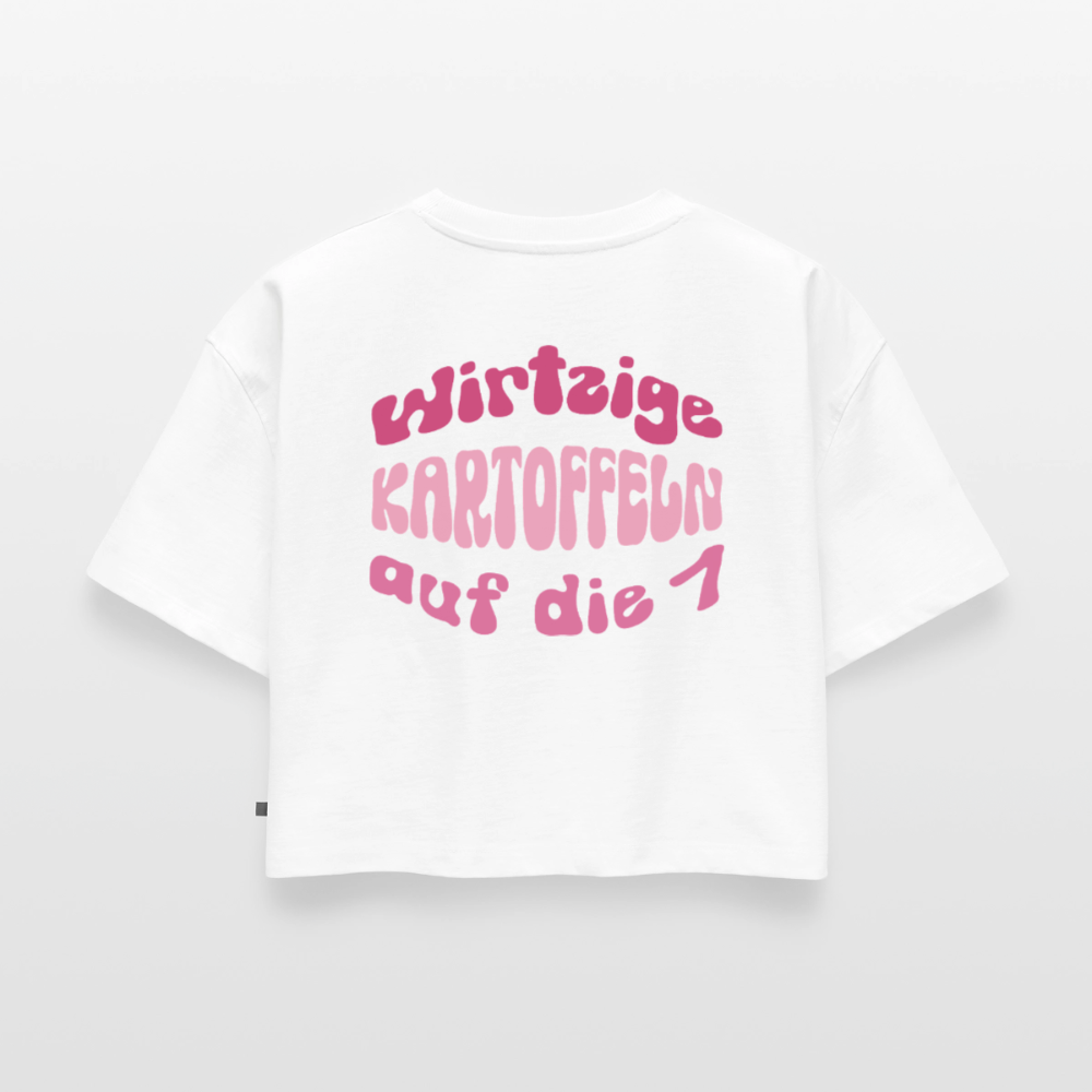 wirtzige Kartoffeln - Oversized Cropped T-Shirt - white