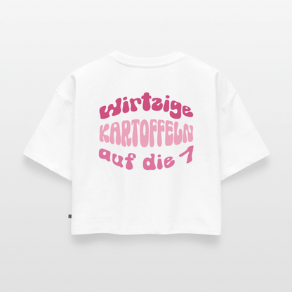 wirtzige Kartoffeln - Oversized Cropped T-Shirt - white