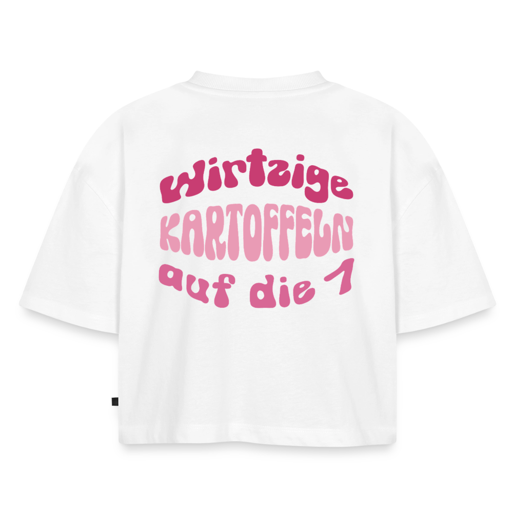 wirtzige Kartoffeln - Oversized Cropped T-Shirt - white