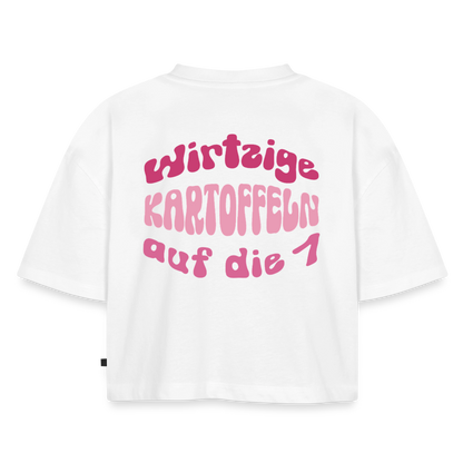 wirtzige Kartoffeln - Oversized Cropped T-Shirt - white