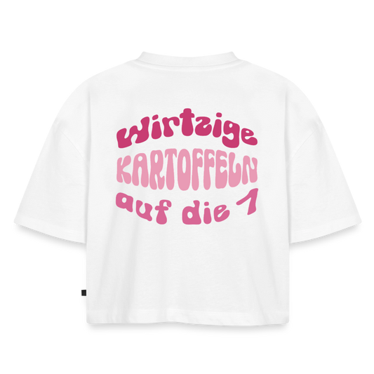 wirtzige Kartoffeln - Oversized Cropped T-Shirt - white