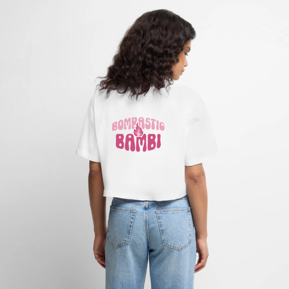 Bombastic Bambi - Oversized Cropped T-Shirt - white