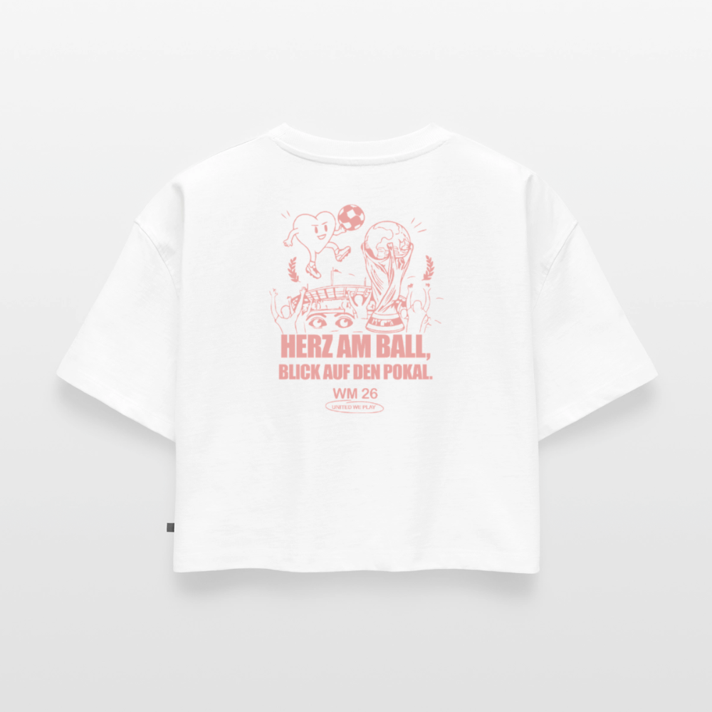 Herz am Ball - Oversized Cropped T-Shirt - white