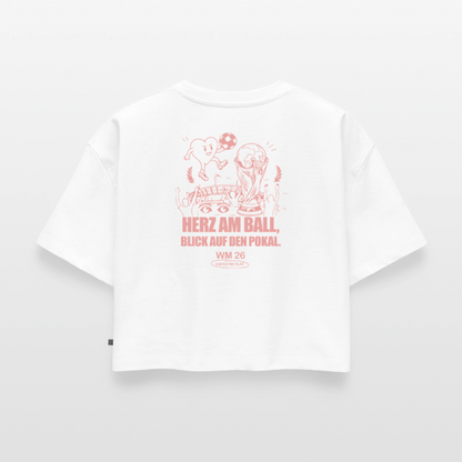 Herz am Ball - Oversized Cropped T-Shirt - white