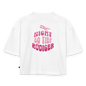 Nicht so tief -  Oversized Cropped T-Shirt - white