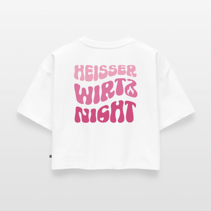 Heisser wirtz nicht - Oversized Cropped T-Shirt - white