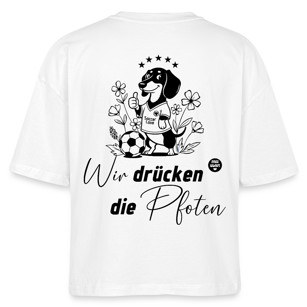 Wir drücken die Pfoten - Boxy T-Shirt - white