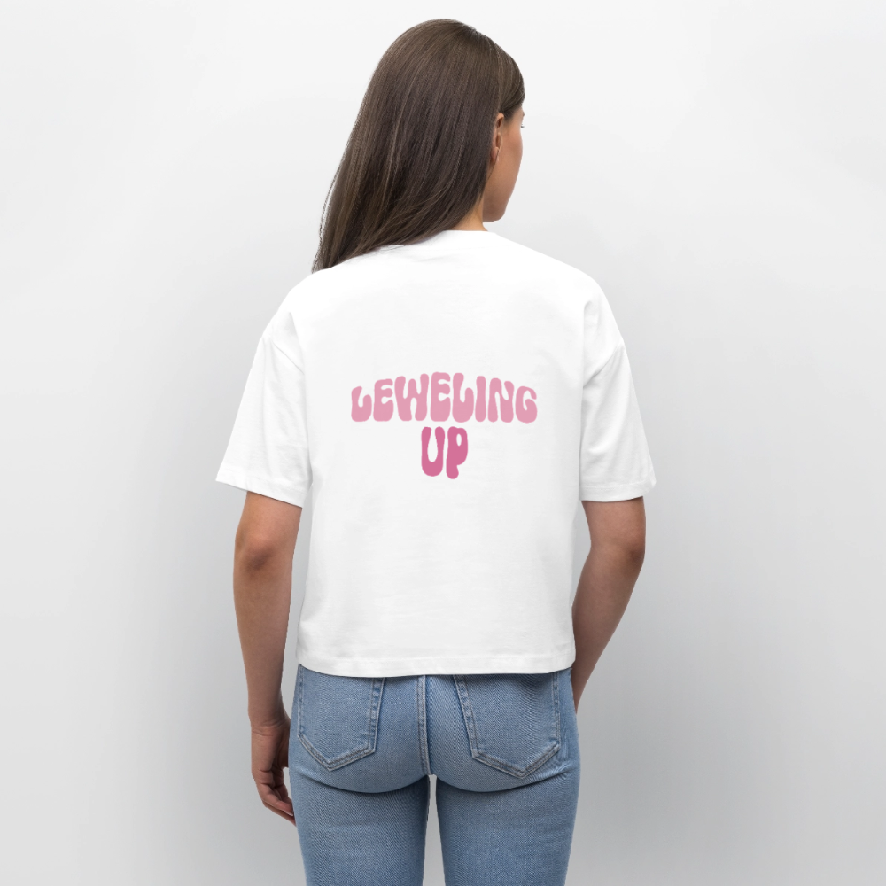 Leweling up - Boxy T-Shirt - white
