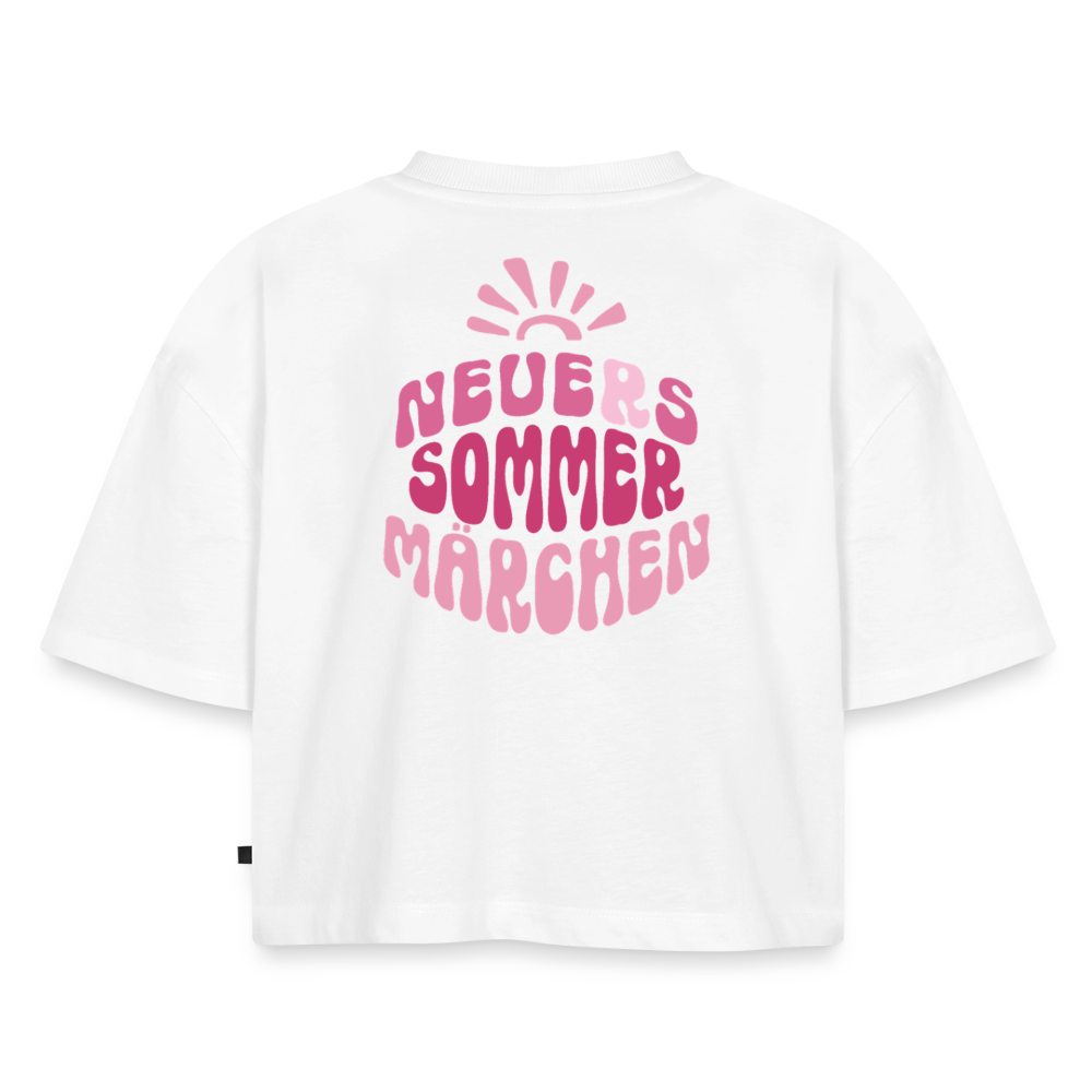 Sommermärchen - Oversized Cropped T-Shirt - white