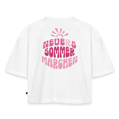 Sommermärchen - Oversized Cropped T-Shirt - white