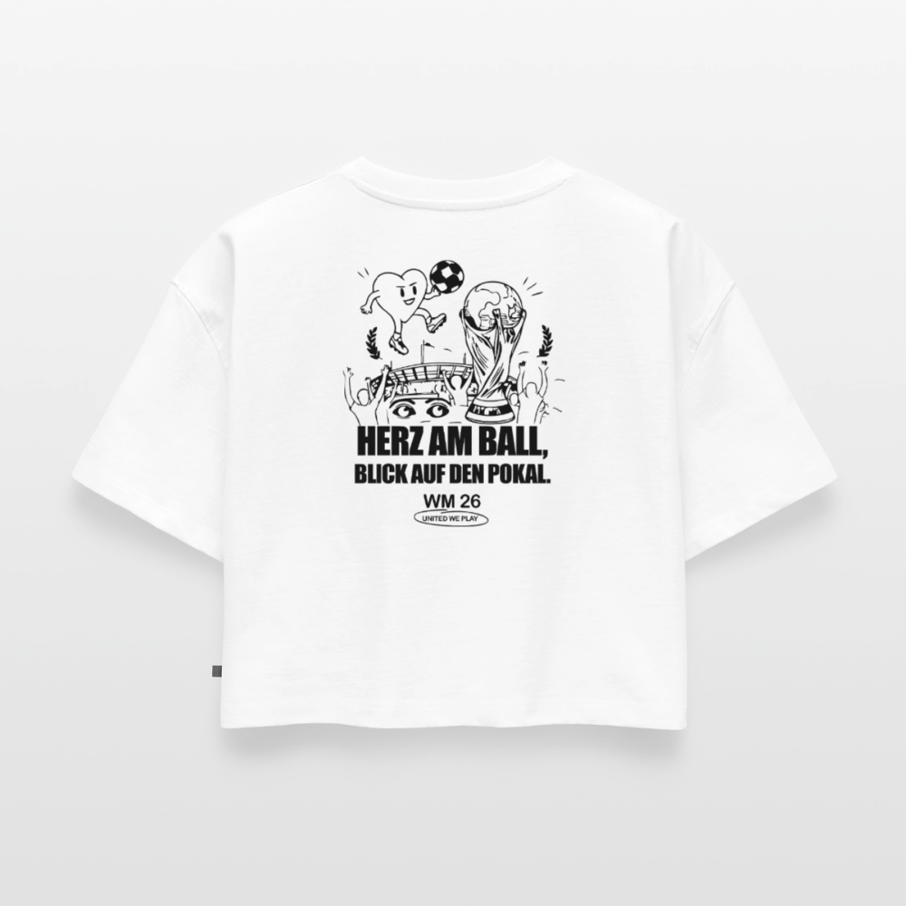 Herz am Ball - Oversized Cropped T-Shirt - white