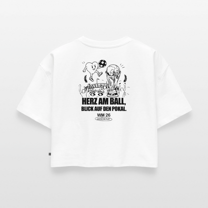 Herz am Ball - Oversized Cropped T-Shirt - white