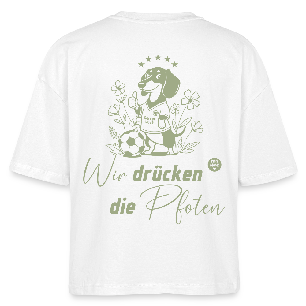 Wir drücken die Pfoten - Boxy Organic T-Shirt - white