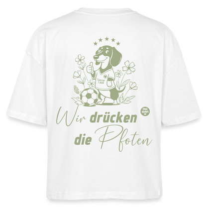 Wir drücken die Pfoten - Boxy Organic T-Shirt - white