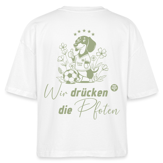 Wir drücken die Pfoten - Boxy Organic T-Shirt - white