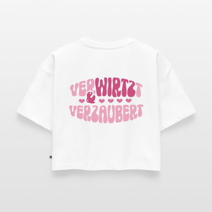 Verwirtzt & verzaubert - Oversized Cropped T-Shirt - white