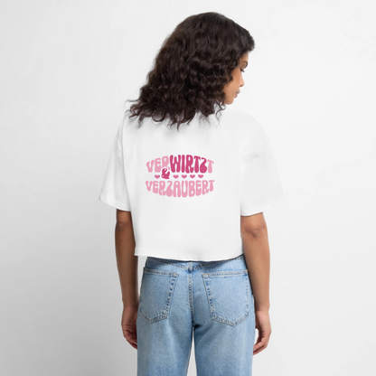 Verwirtzt & verzaubert - Oversized Cropped T-Shirt - white