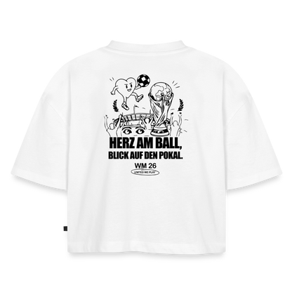 Herz am Ball - Oversized Cropped T-Shirt - white
