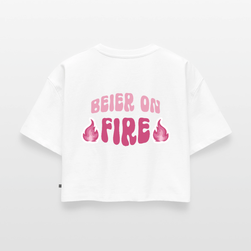 Beier on Fire - Oversized Cropped T-Shirt - white