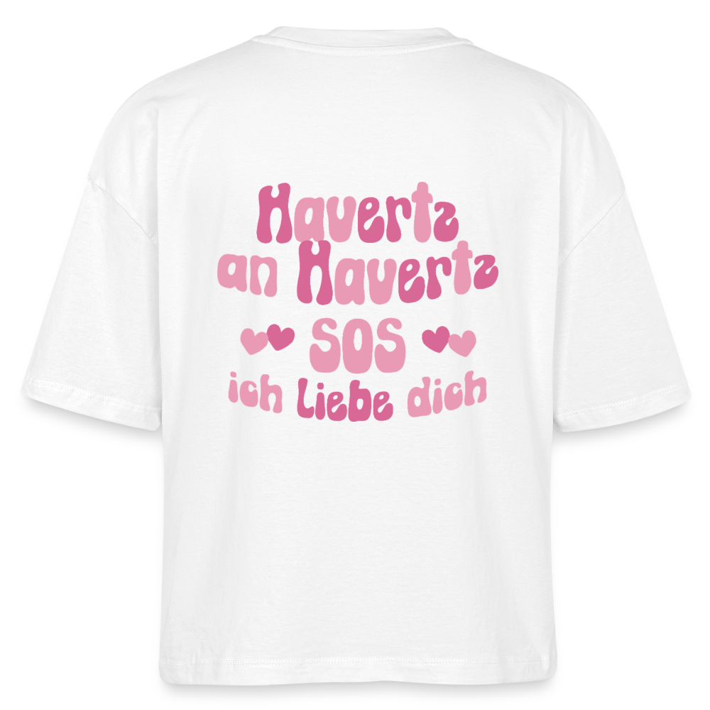 Herz an Herz - Boxy T-Shirt - white