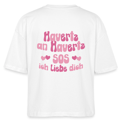 Herz an Herz - Boxy T-Shirt - white