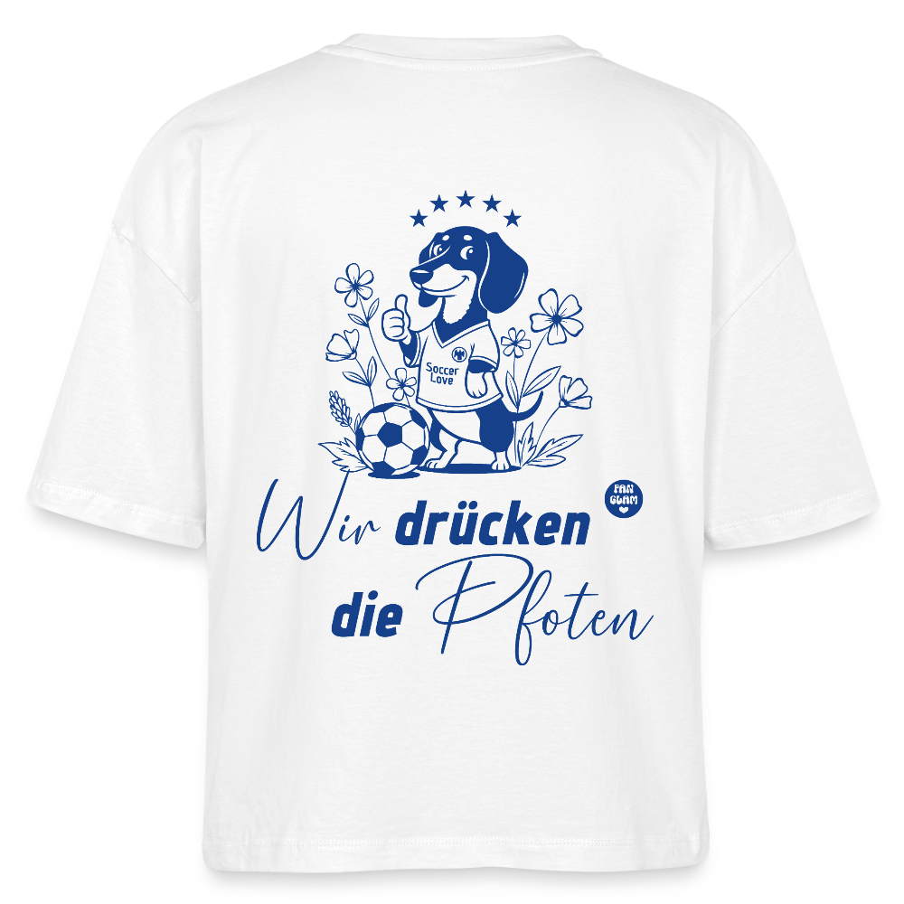 Wir drücken die Pfoten - Boxy T-Shirt - white
