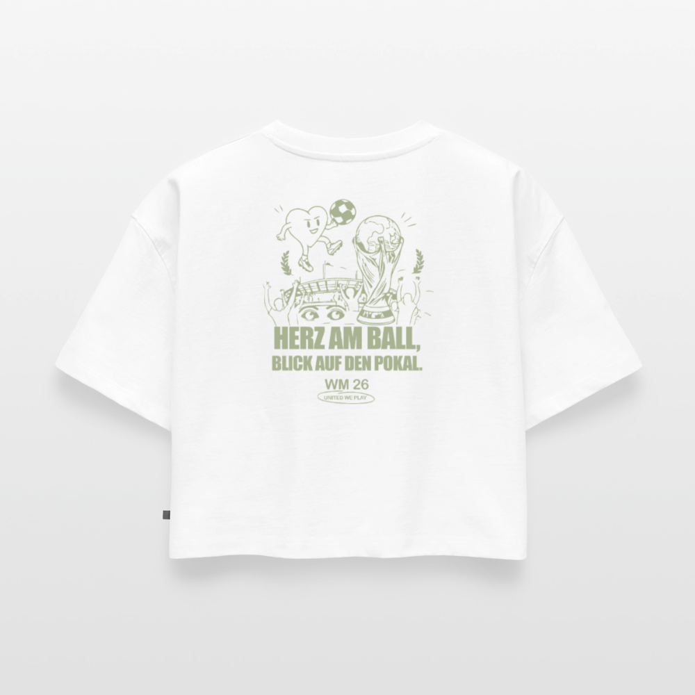 Herz am Ball - Oversized Cropped T-Shirt - white