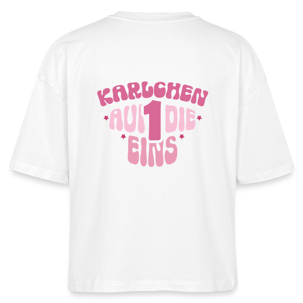 Karlchen auf die 1 -  Boxy T-Shirt - white