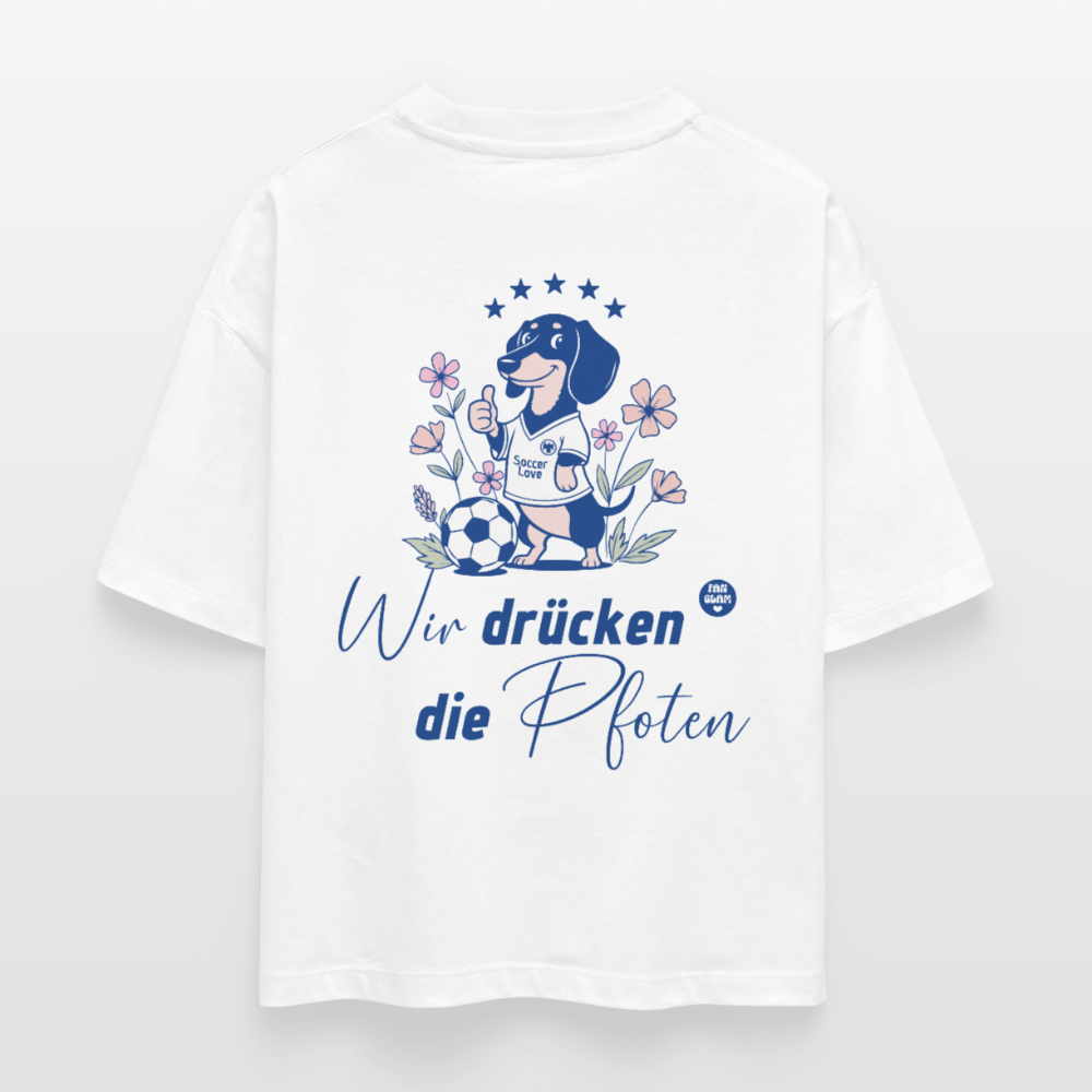 Wir drücken die Pfoten - Boxy T-Shirt - white