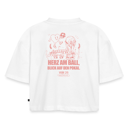 Herz am Ball - Oversized Cropped T-Shirt - white