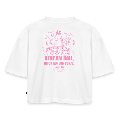 herz am Ball - Oversized Cropped T-Shirt - white