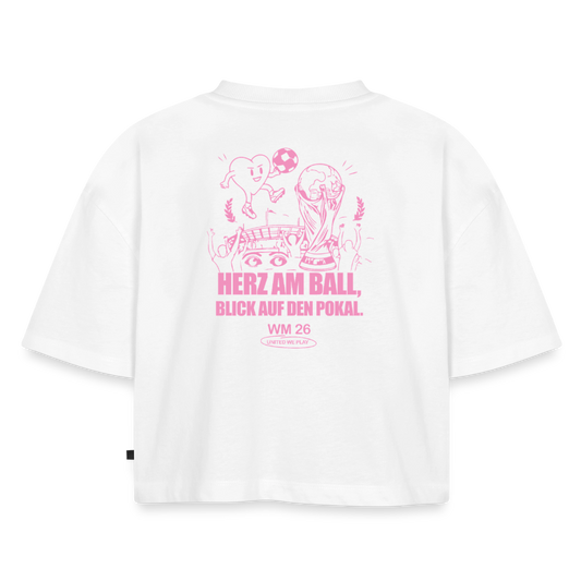 herz am Ball - Oversized Cropped T-Shirt - white