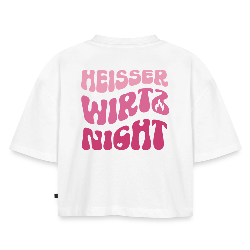 Heisser wirtz nicht - Oversized Cropped T-Shirt - white
