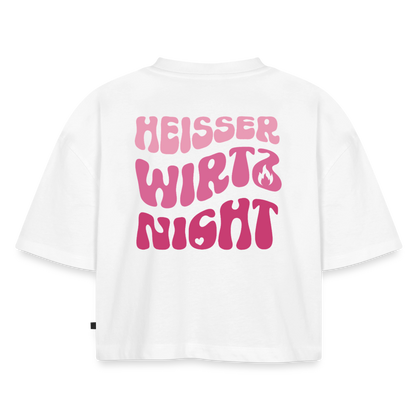 Heisser wirtz nicht - Oversized Cropped T-Shirt - white
