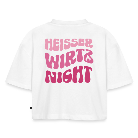 Heisser wirtz nicht - Oversized Cropped T-Shirt - white