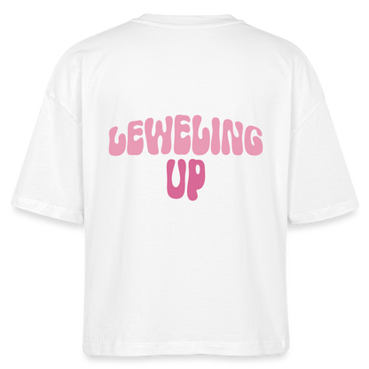 Leweling up - Boxy T-Shirt - white